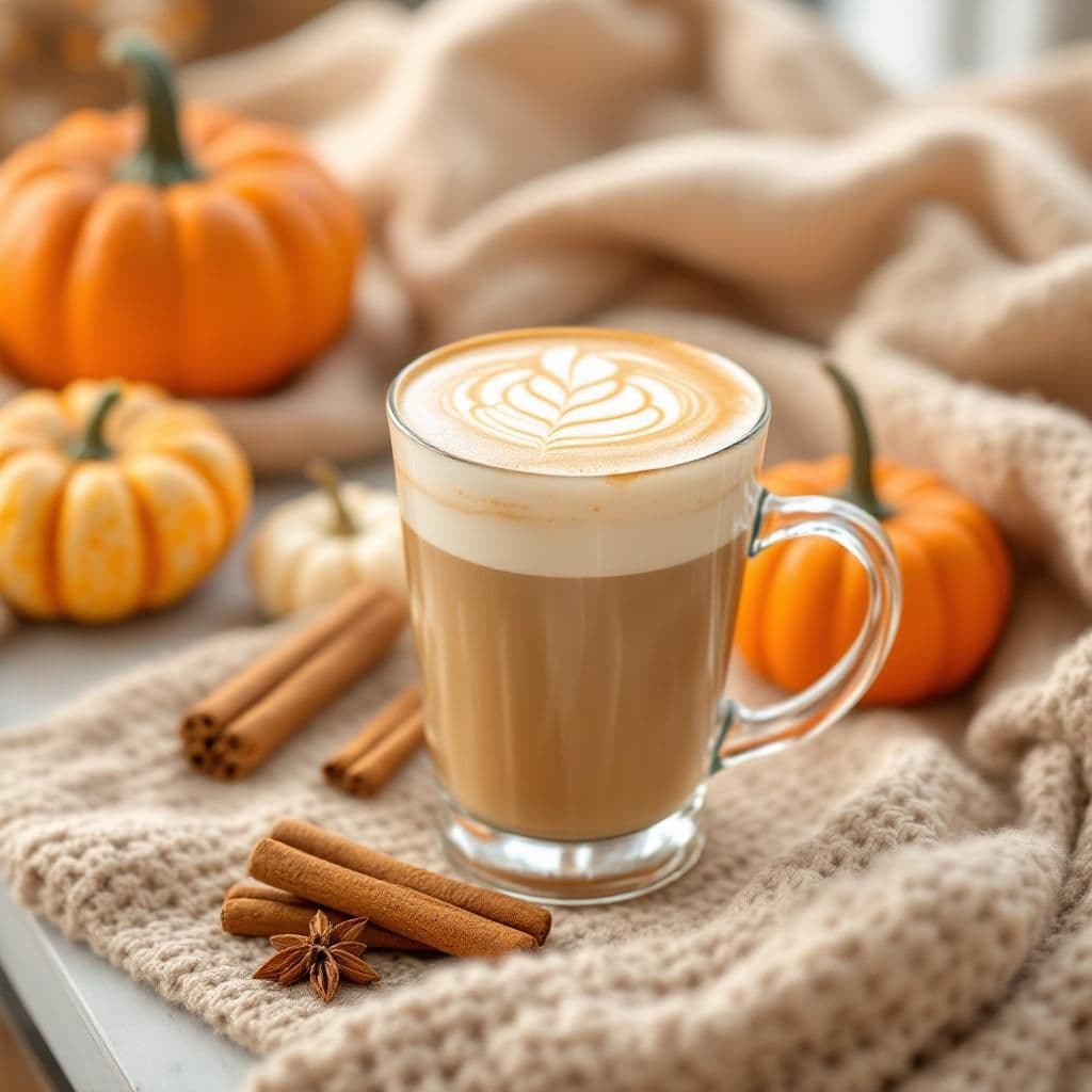 Pumpkin Spice Latte - Seasonal & Holiday candle photography idea