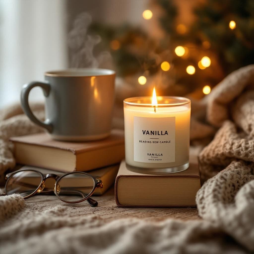 Reading Nook - Lifestyle & Cozy candle photography idea