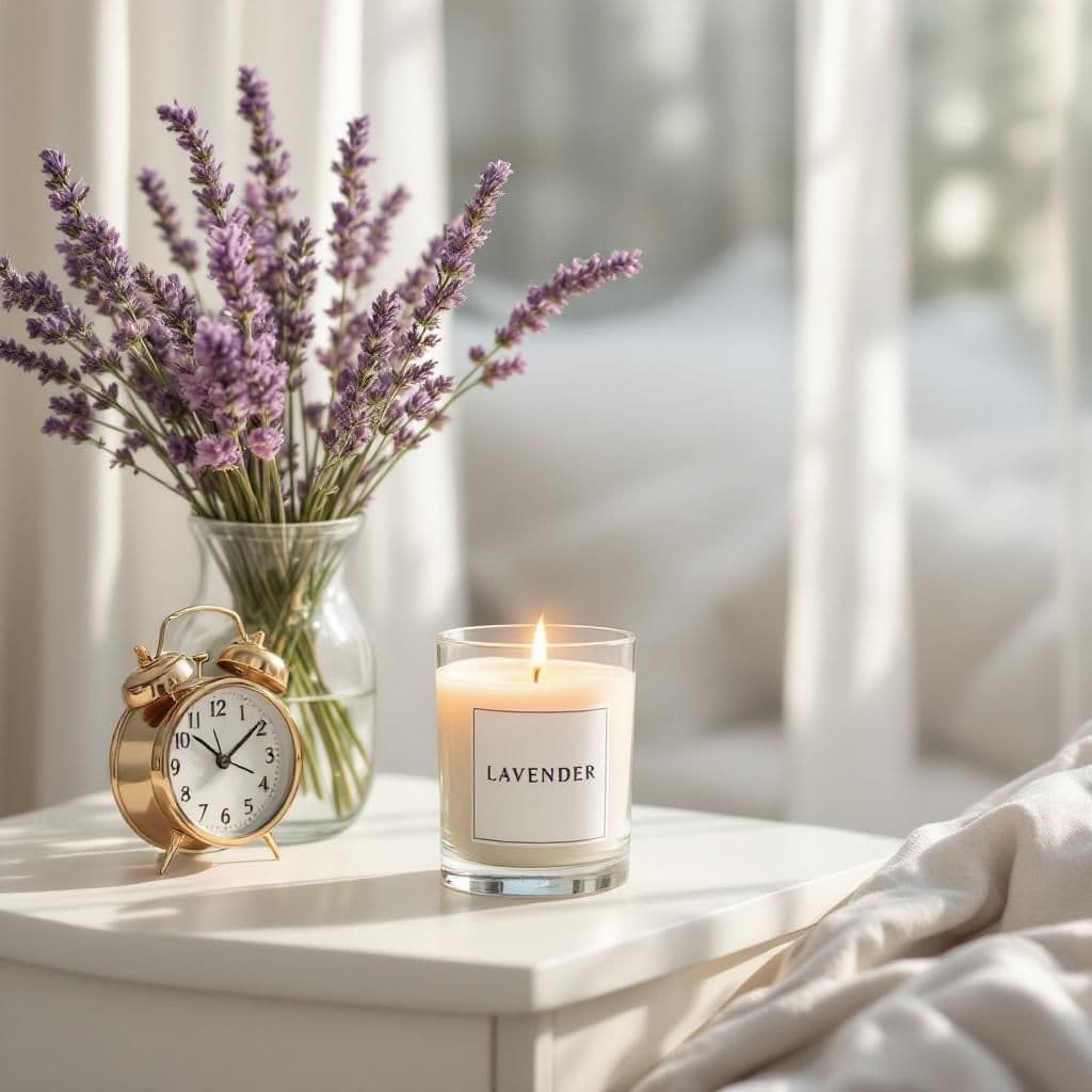 Bedroom Ambiance - Lifestyle & Cozy candle photography idea