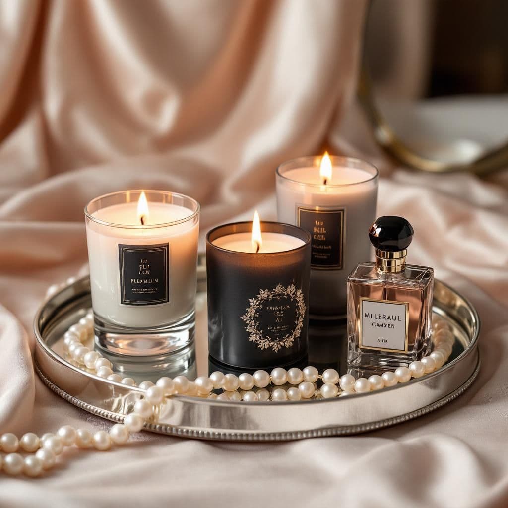 Vanity Elegance - Luxury & Spa candle photography idea