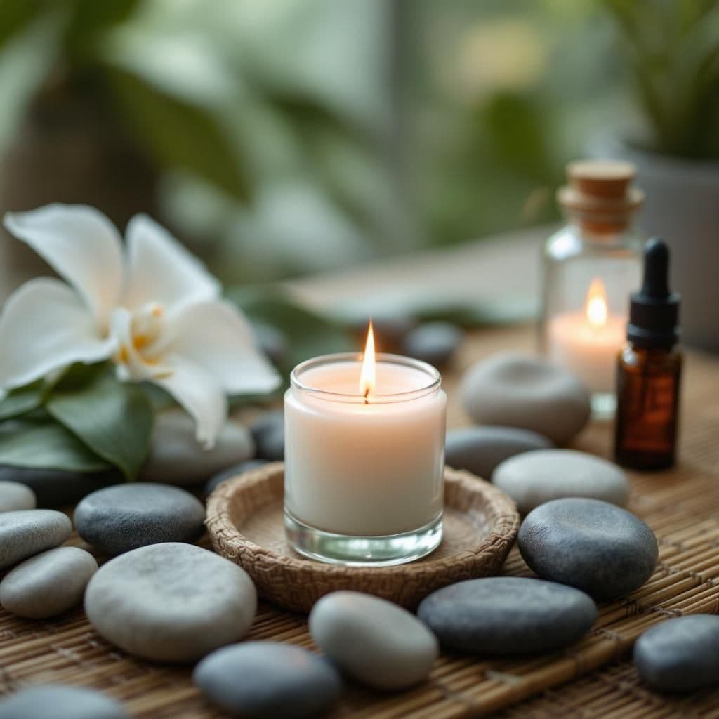 Wellness Retreat - Luxury & Spa candle photography idea