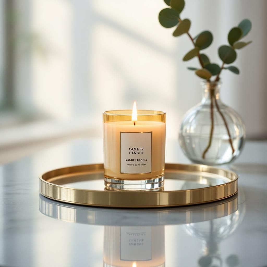 Glass & Reflection - Modern & Minimalist candle photography idea