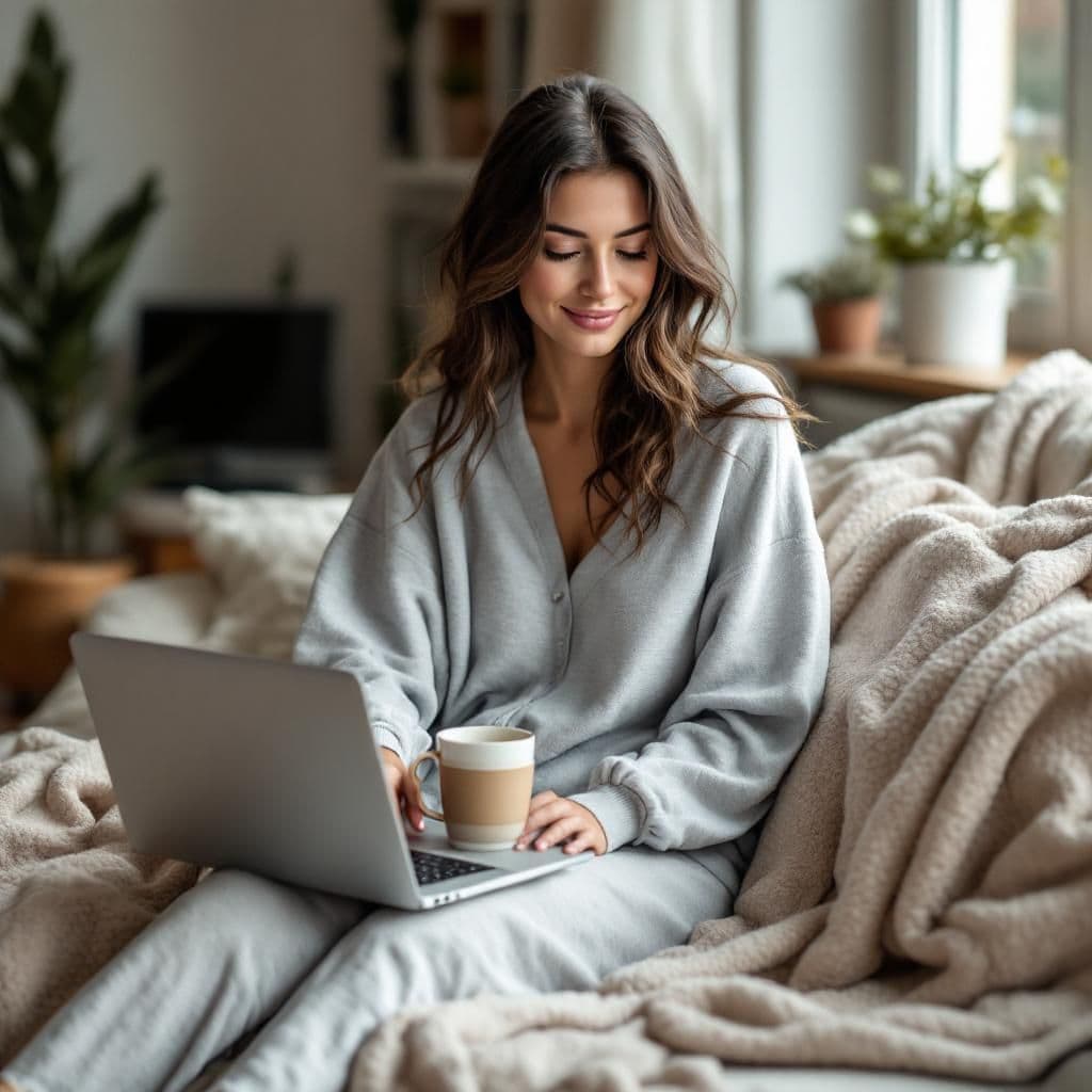 Work from Home Comfort - Lifestyle & Street candle photography idea