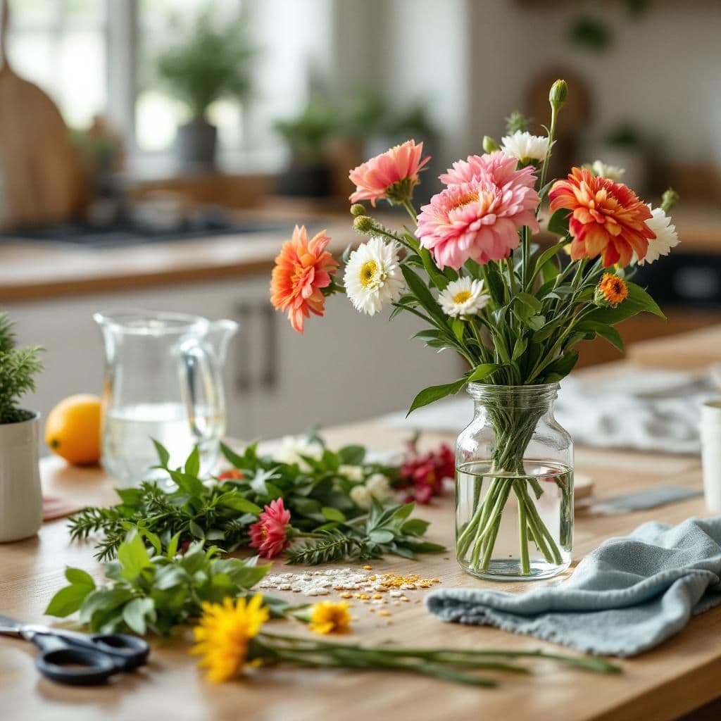 Flower Arranging - Lifestyle & Cozy candle photography idea