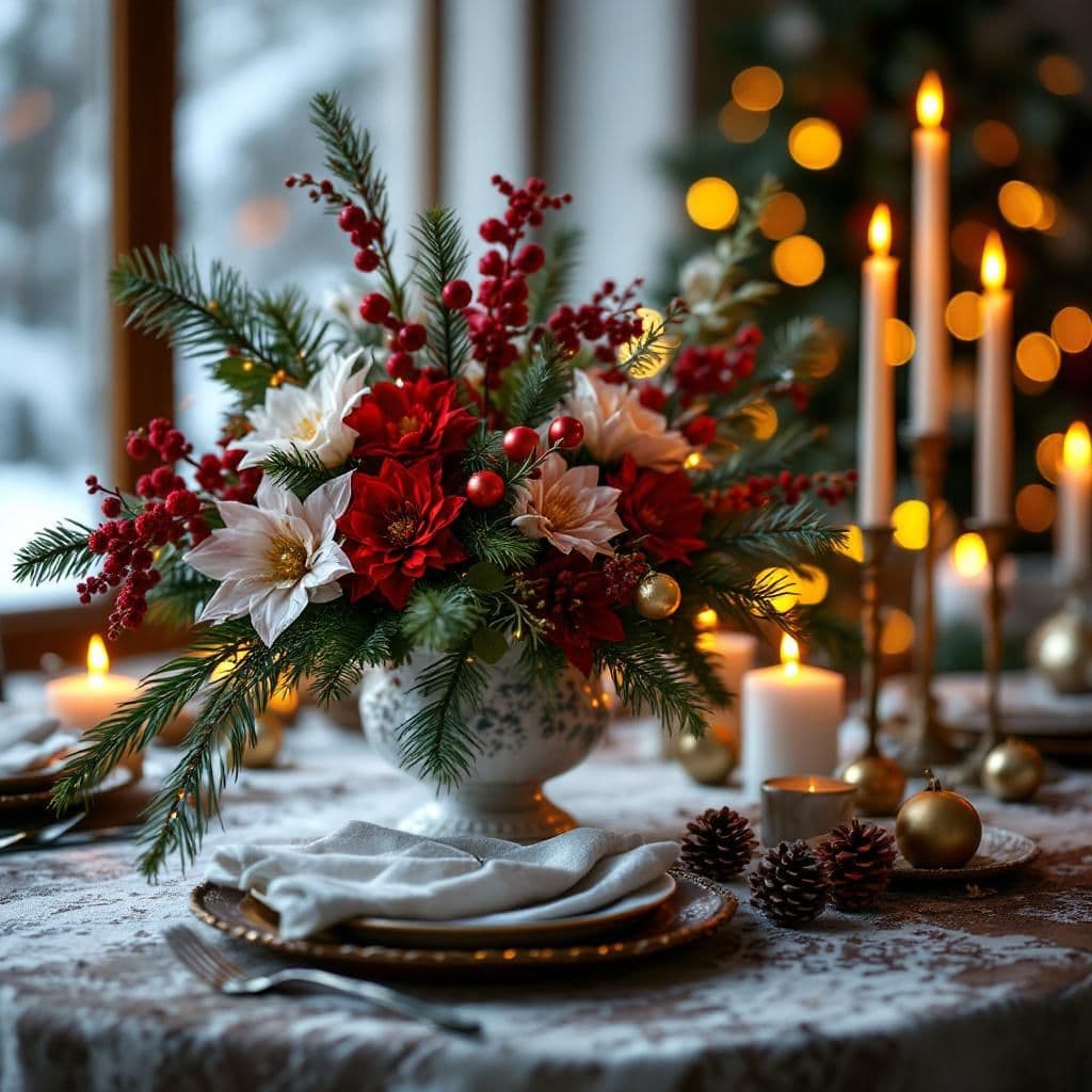 Holiday Centerpiece - Seasonal & Holiday candle photography idea