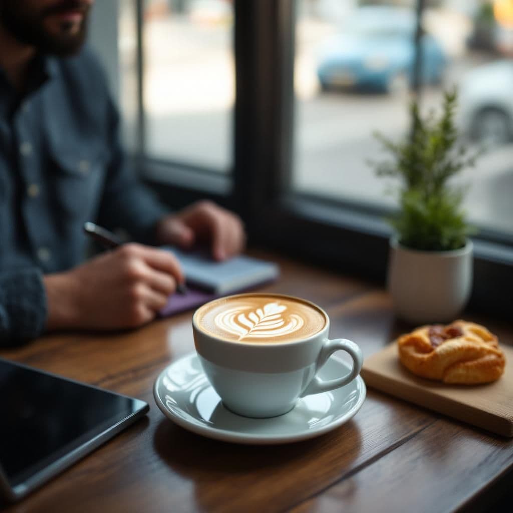 Coffee Shop Vibes - Lifestyle & Cozy candle photography idea