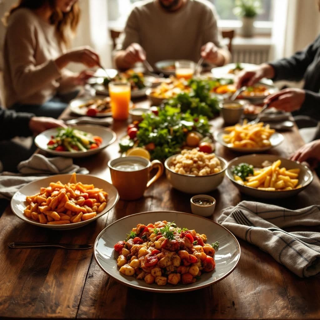 Family Dinner - Lifestyle & Cozy candle photography idea