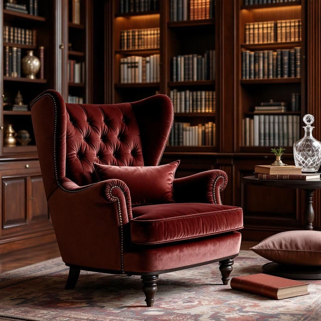 Velvet Armchair - Luxury & Spa candle photography idea