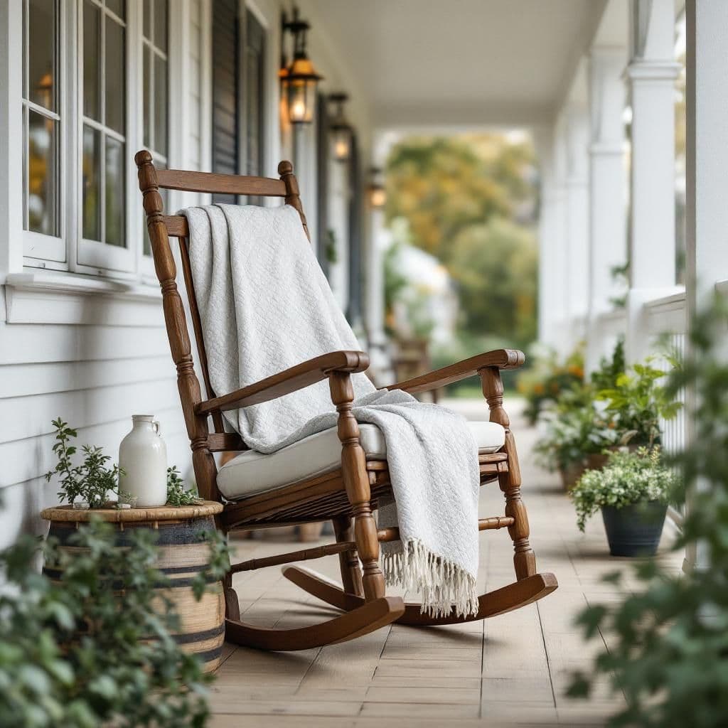 Vintage Rocking Chair - Rustic & Natural candle photography idea