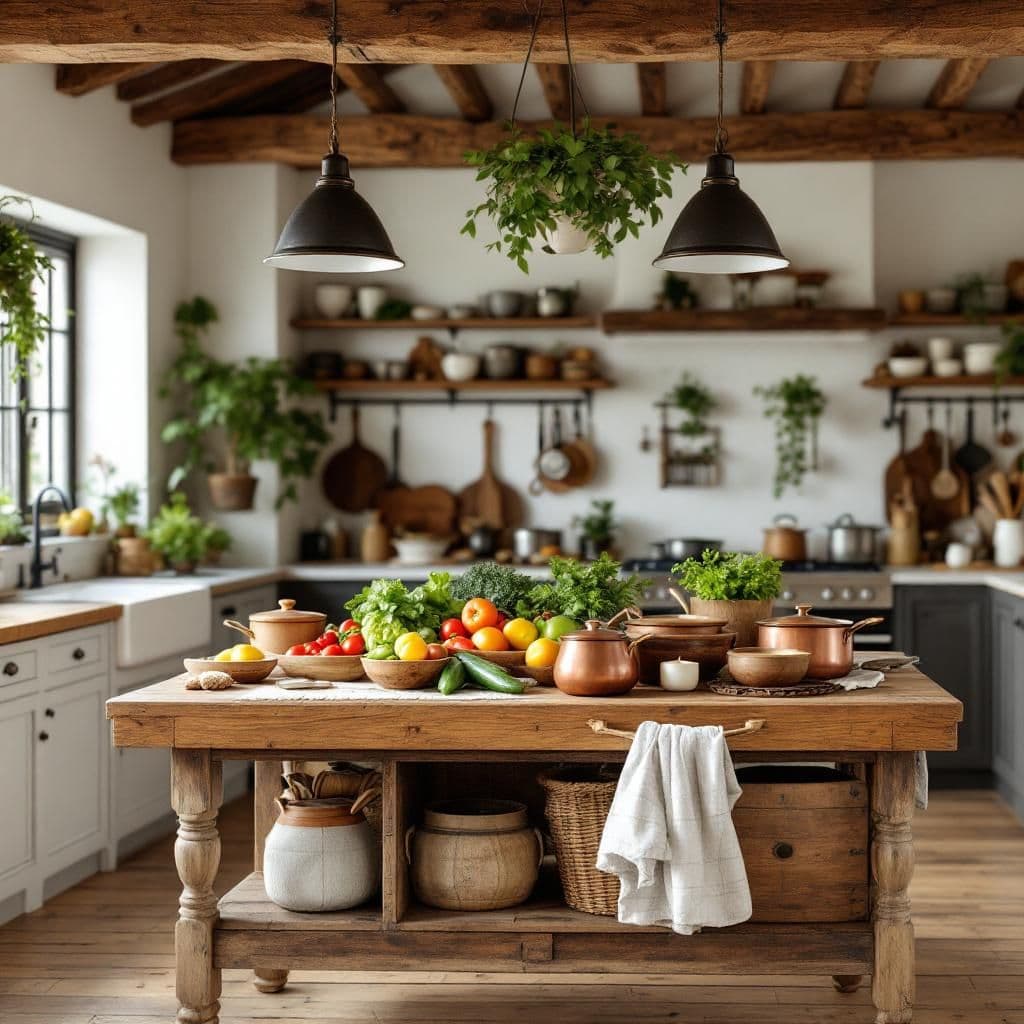 Farm Kitchen Island - Rustic & Natural candle photography idea