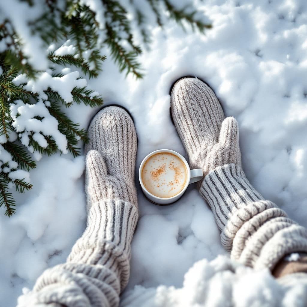 Winter Snow Scene - Seasonal & Holiday candle photography idea