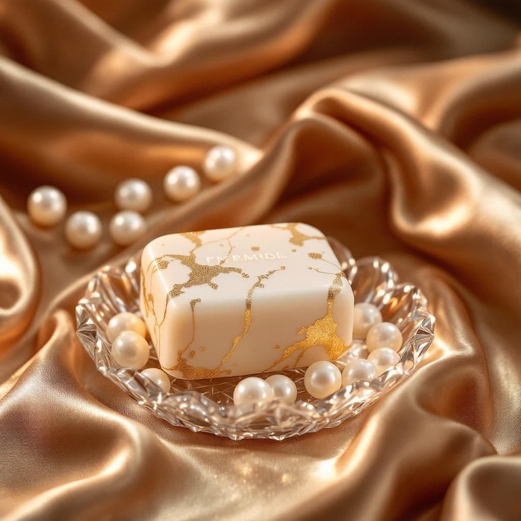 Gold & Silk Elegance - Luxury & Spa candle photography idea