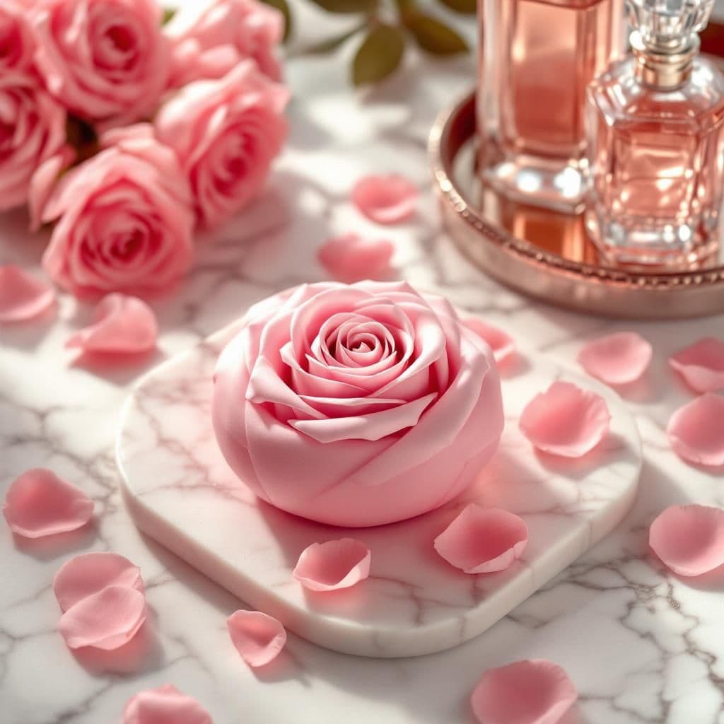 Rose Petal Indulgence - Luxury & Spa candle photography idea