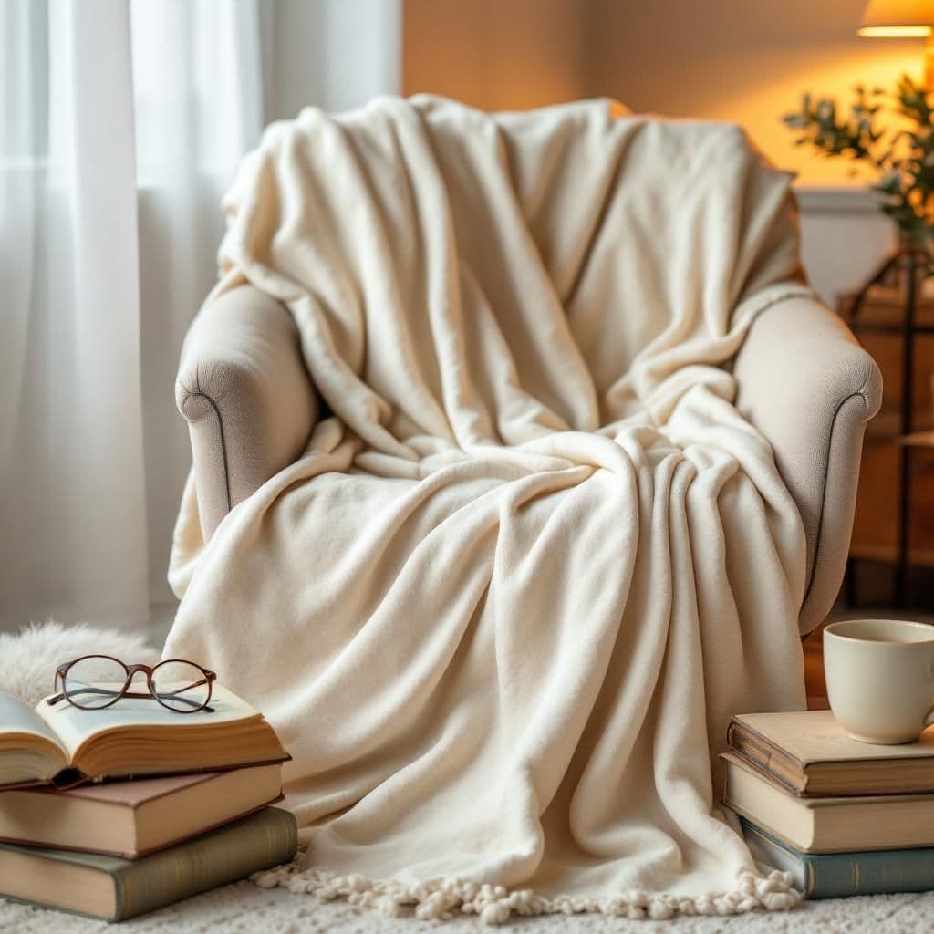 Cozy Reading Corner - Lifestyle & Cozy candle photography idea