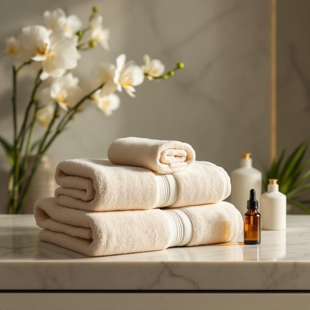Spa Towel Luxury - Luxury & Spa candle photography idea
