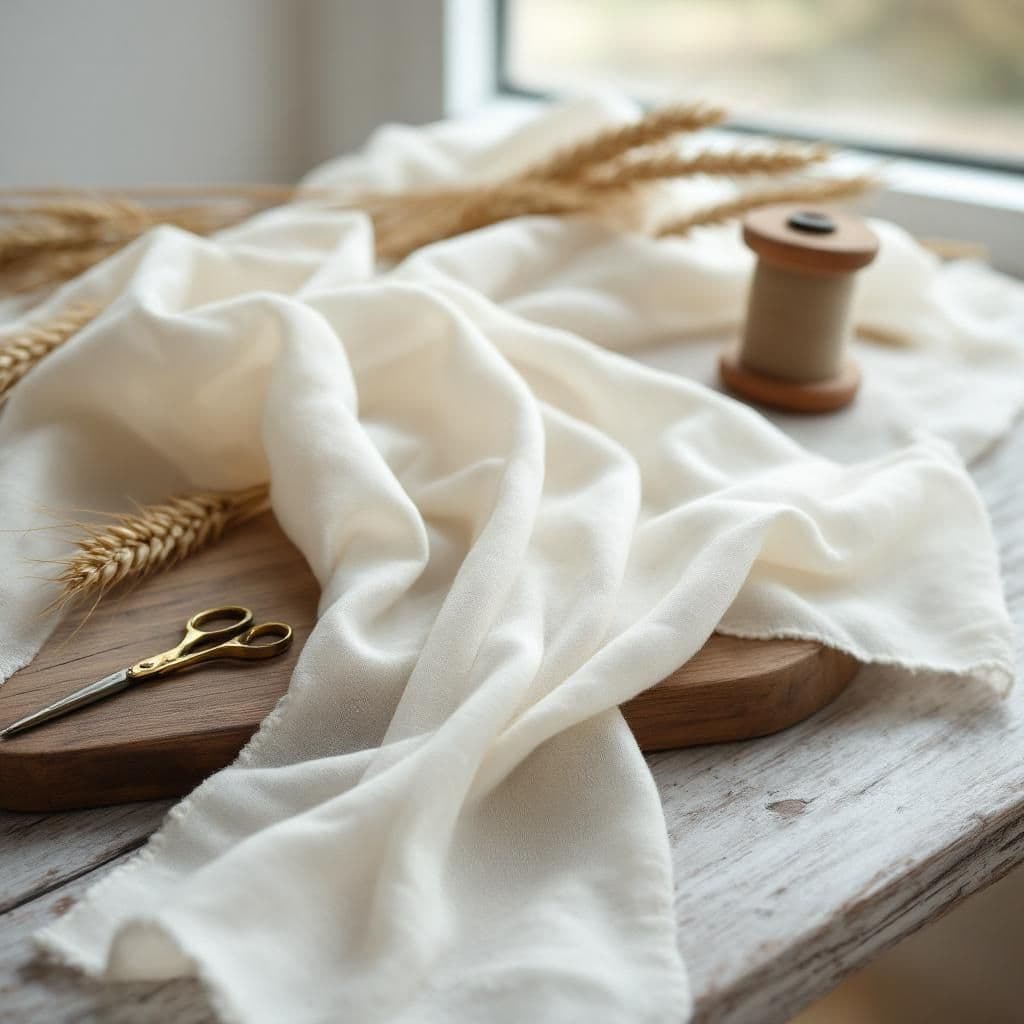 Linen & Natural Light - Rustic & Natural candle photography idea