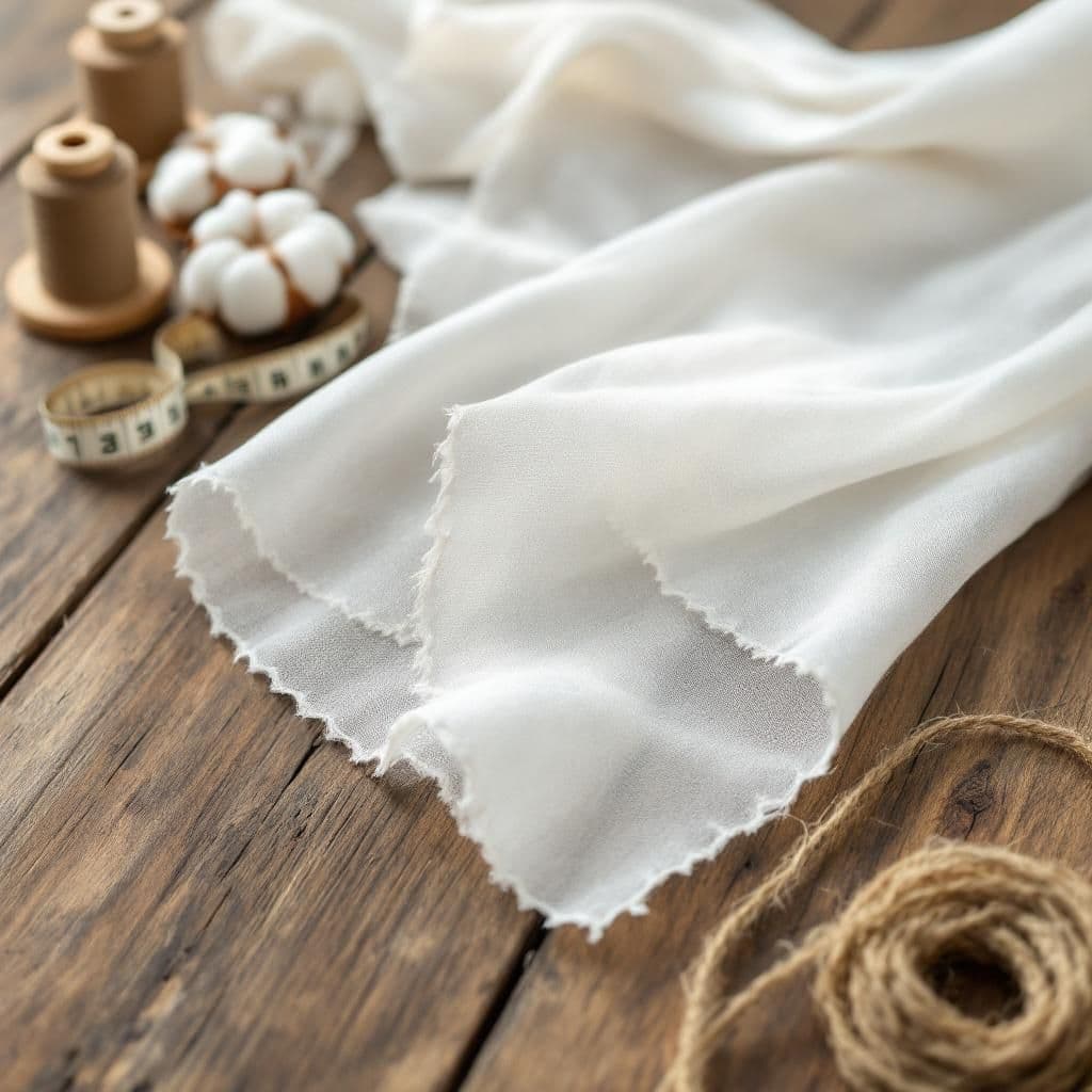 Cotton Muslin Layers - Rustic & Natural candle photography idea