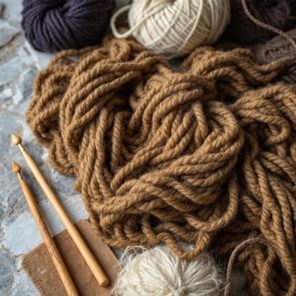 Wool & Earth Tones - Rustic & Natural candle photography idea