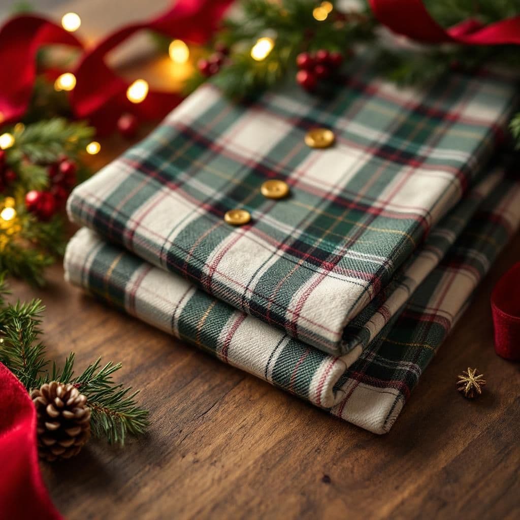 Holiday Plaid - Seasonal & Holiday candle photography idea
