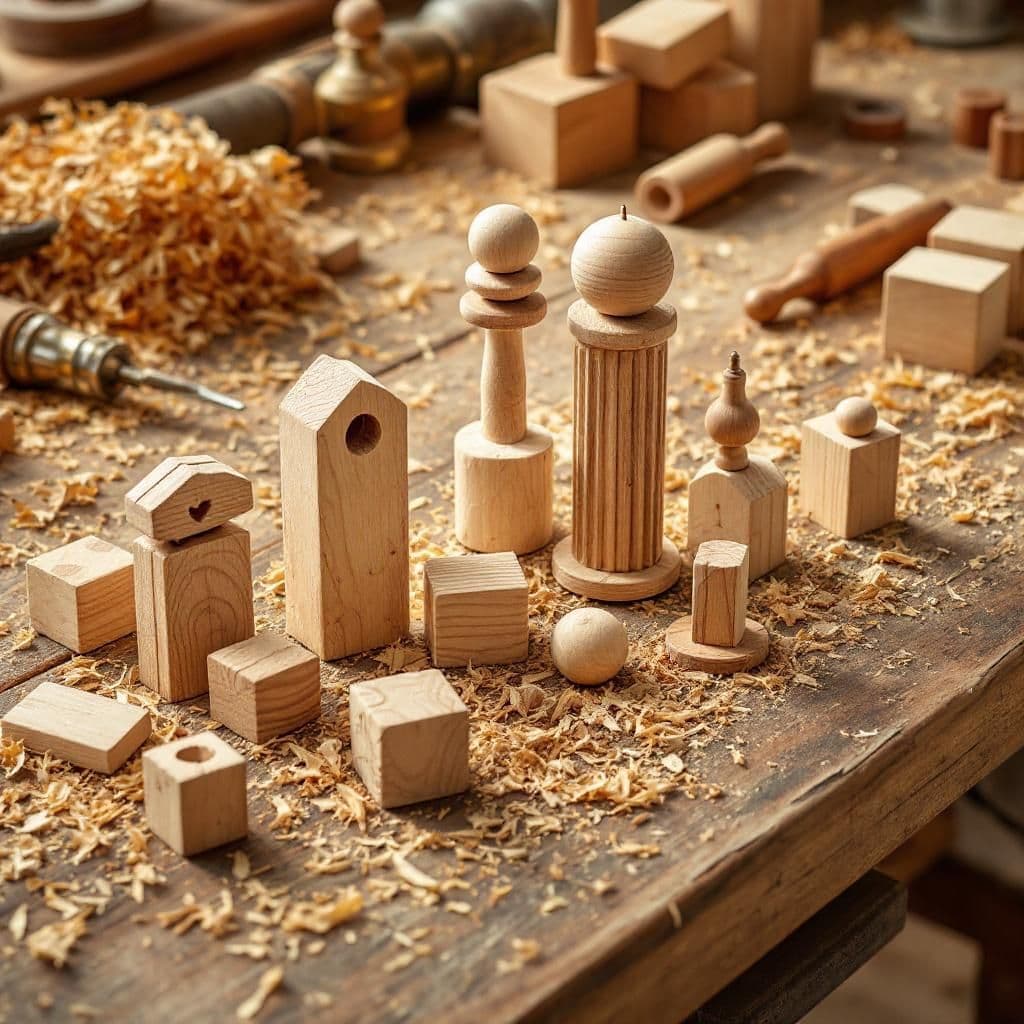 Wooden Toy Workshop - Rustic & Natural candle photography idea